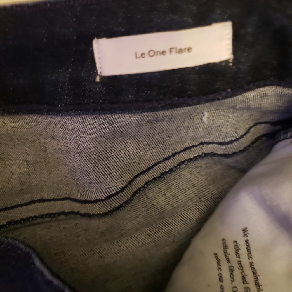 FRAME Le One Flare High Rise Stretch Denim Jeans In Keller Blue - Picture 4 of 11